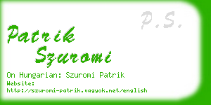 patrik szuromi business card